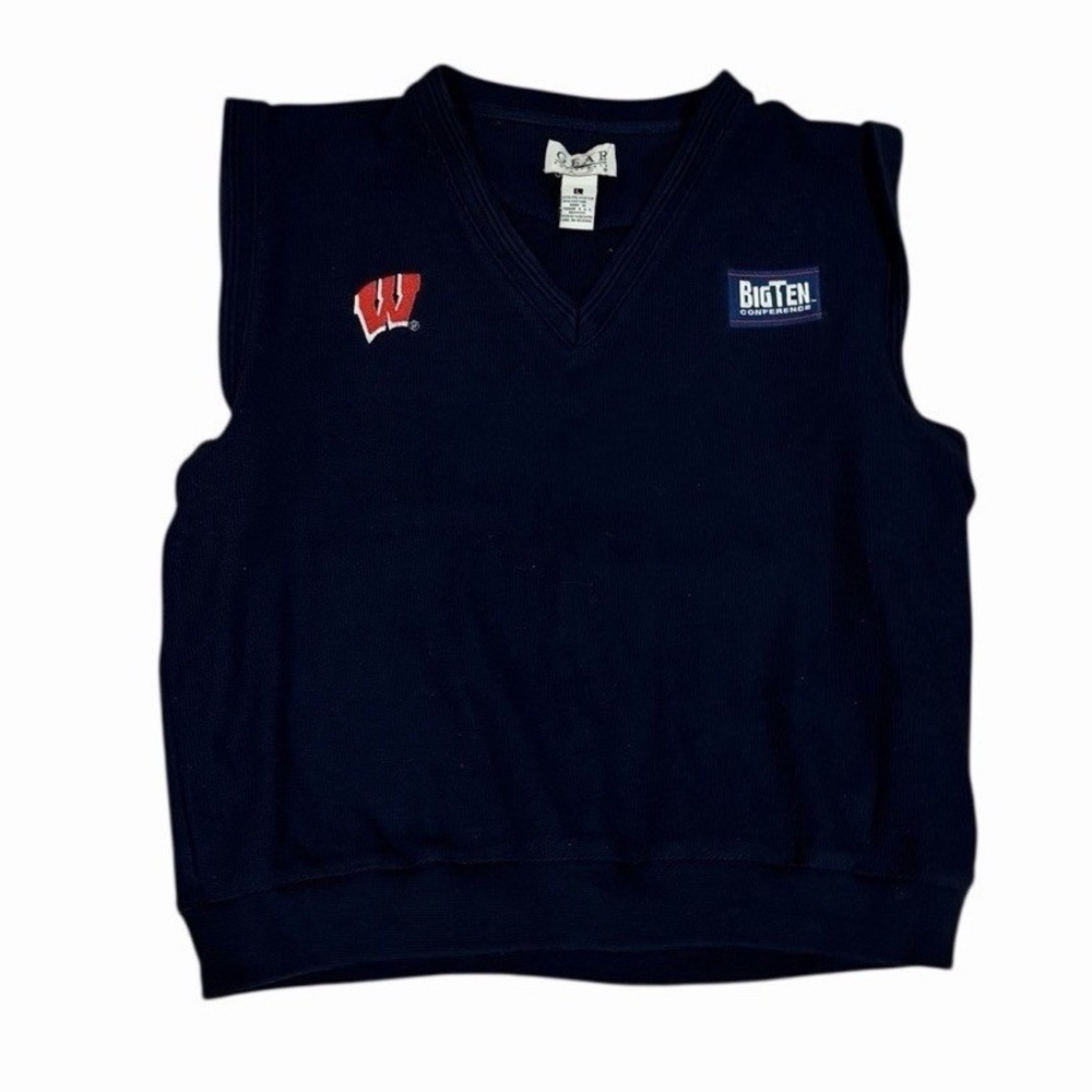 Vtg Gear For Sports University Of Wisconsin Badgers L Big Ten Conference Vest